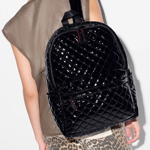 MZ Wallace Metro Backpack II in Black Lacquer - Picture 2 of 4